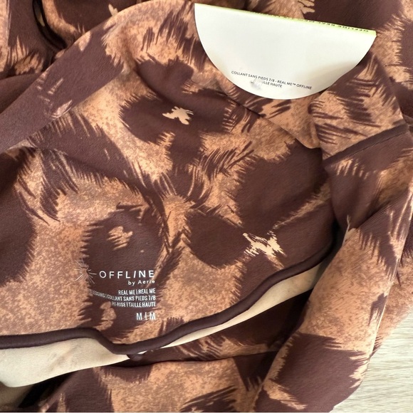 Offline by Aerie Women’s Hi-Rise Real Me Athletic Leggings Brown Floral Med NEW - Picture 4 of 8